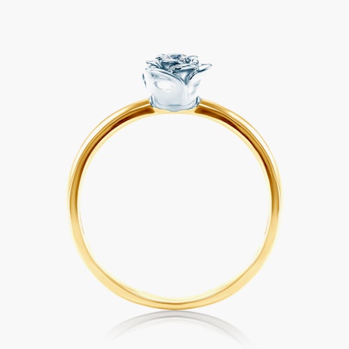 Pierścionek zaręczynowy SAVICKI: dwukolorowe złoto, diament